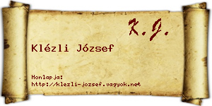 Klézli József névjegykártya